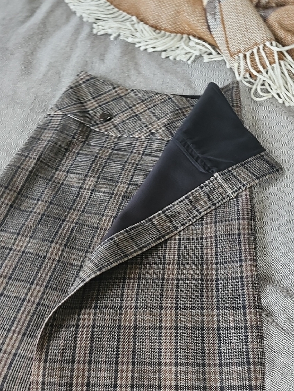 COS Plaid Midi Wrap Skirt in Brown and Black - Picture 5 of 6